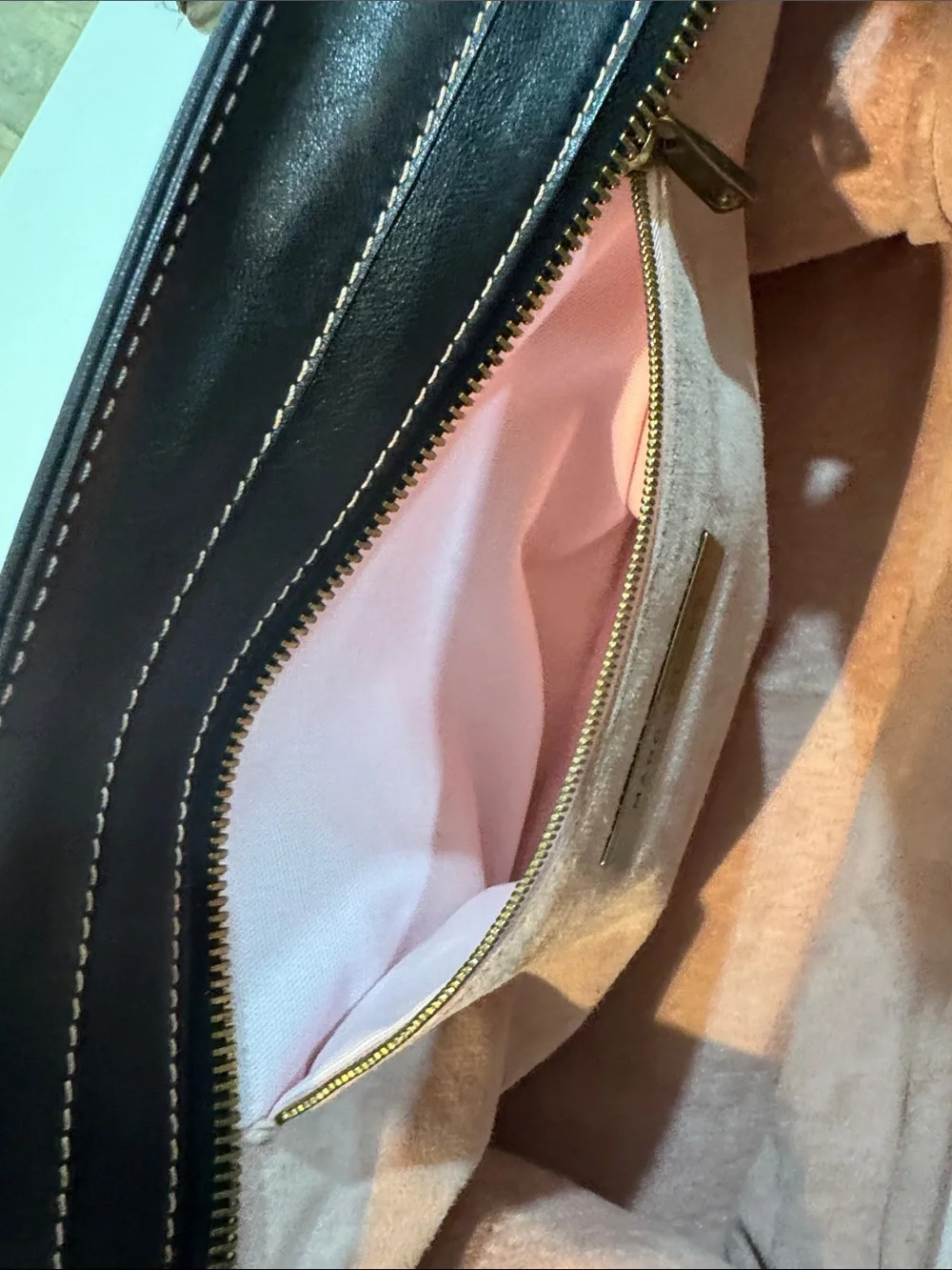 Marc Jacobs Black Leather Top-Handle Tote with Gold Hardware